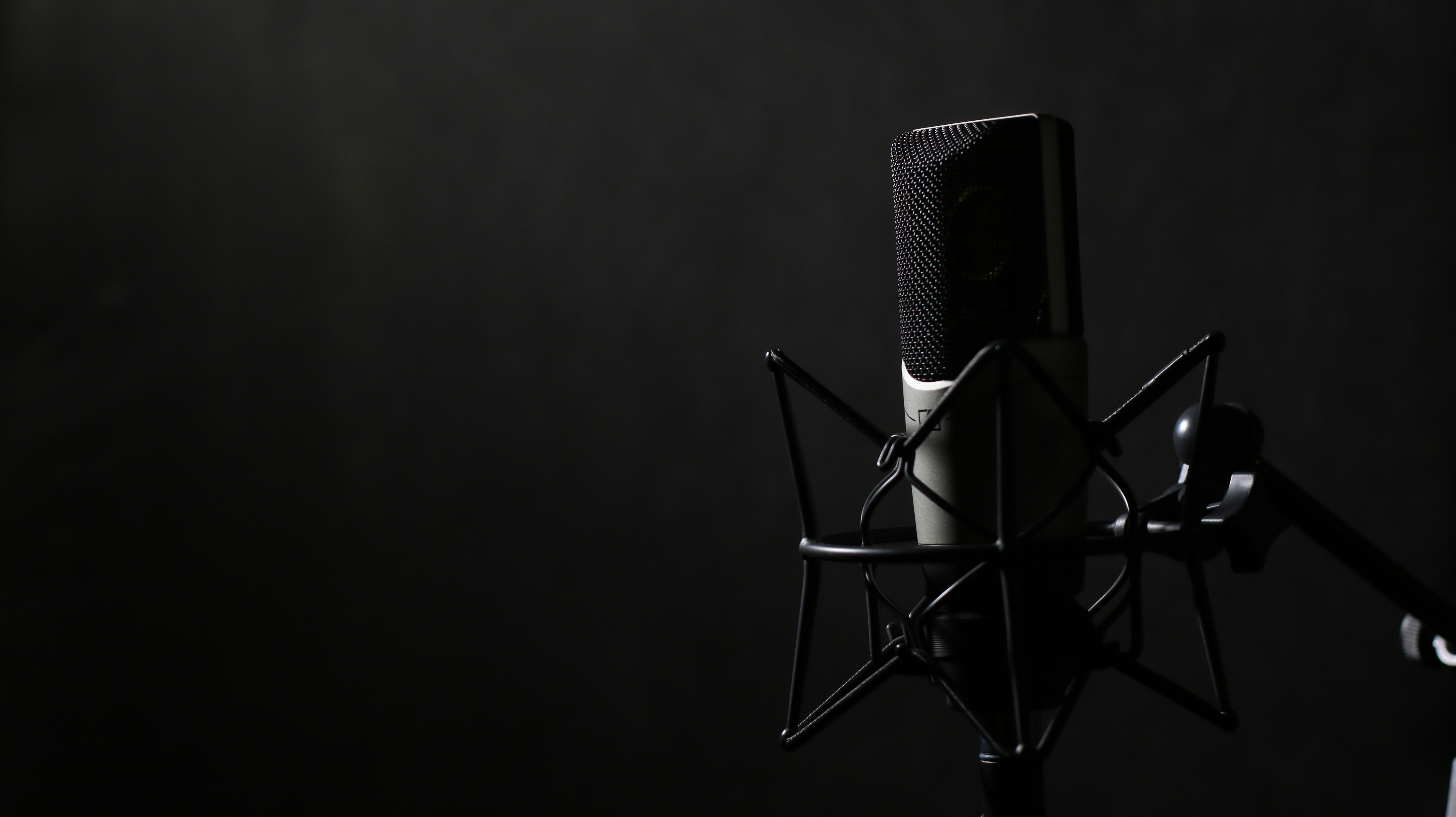 Closeup of studio microphone